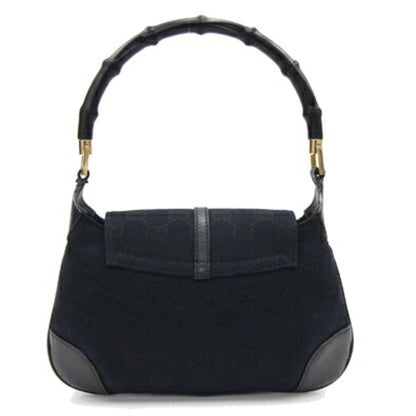 Gucci Handbag GG Jackie 005.0811 Black Canvas Leather Ladies Bamboo GUCCI