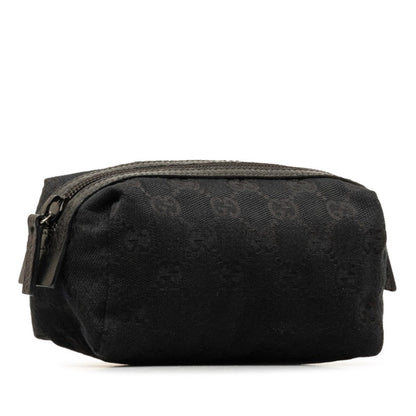 Gucci Gg Canvas Black Canvas Leather Pouch