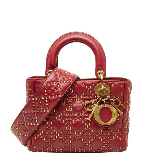 Christian Dior Red Color Leather Handbag Shoulder Bag ()