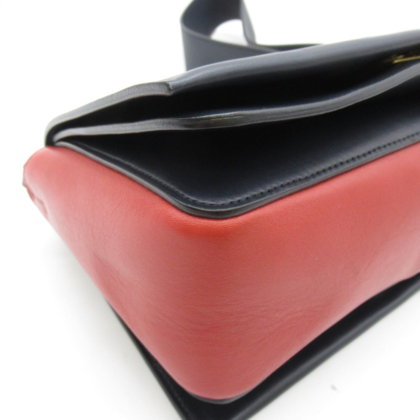 Celine Shoulder Bag Red Navy leather