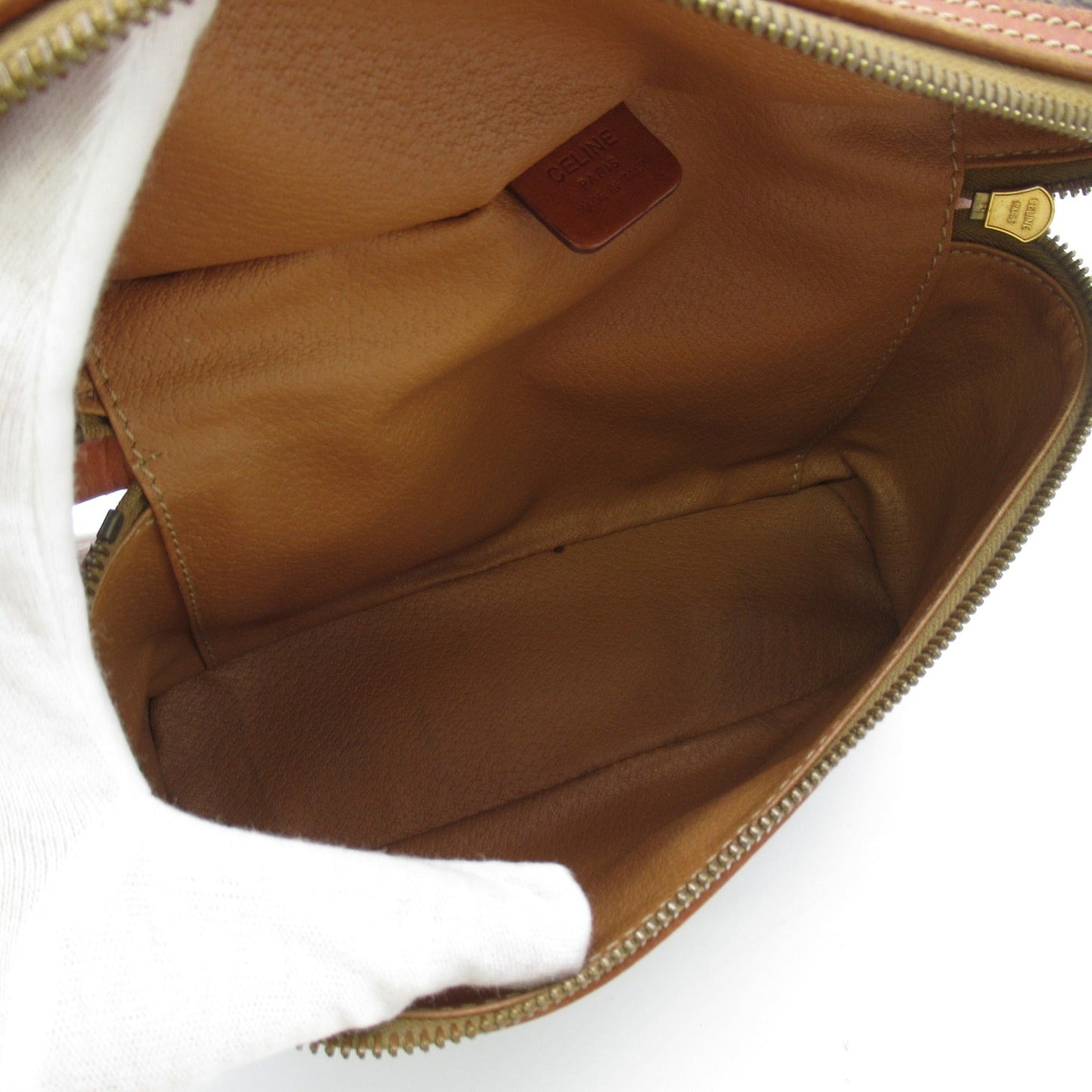 Celine Macadam vanity bag Brown PVC coated canvas