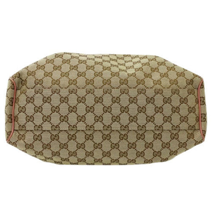 Gucci Bag Ladies Tote HandBag GG Canvas Suki 211944 Beige Brown Pink