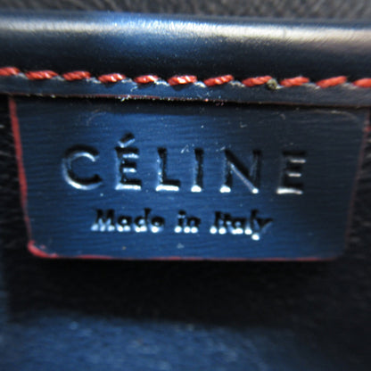 Celine Luggage Micro Shopper Shoulder Bag Navy Red Calfskin [cowhide]