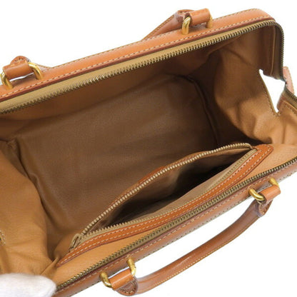 Celine Macadam Handbag Boston Bag Beige Brown Ladies