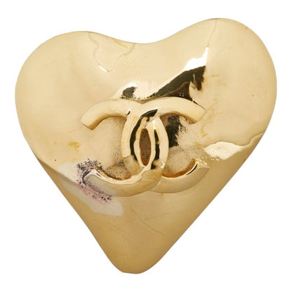 CHANEL Cocomark Heart Brooch Gold Plated Ladies