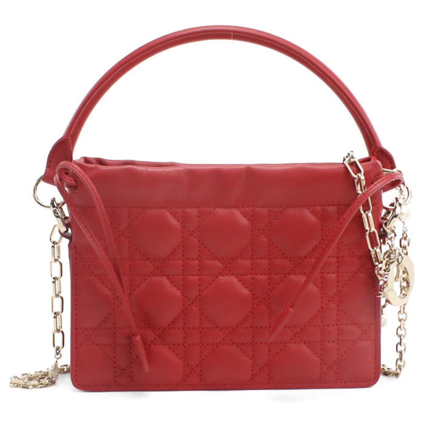 Christian Dior Red Color Leather Handbag ()
