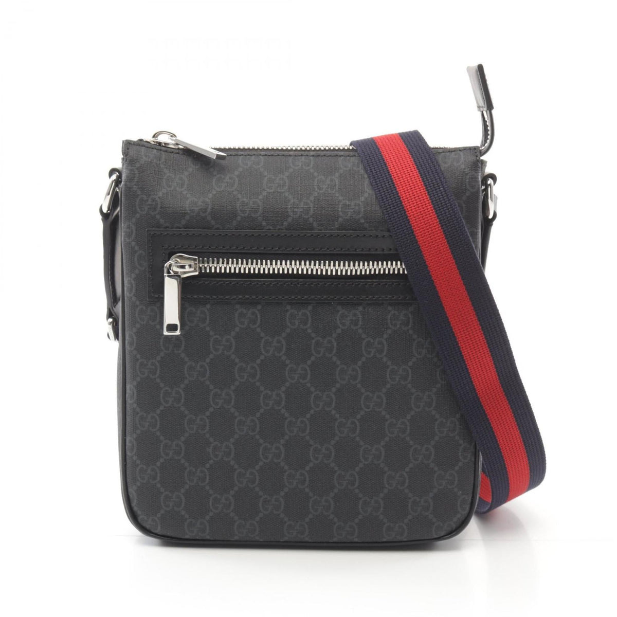 Gucci Black Pvc Coated Canvas Leather Shoulder Bag