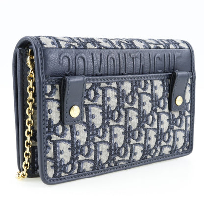 Christian Dior Navy Canvas Leather Shoulder Bag ()