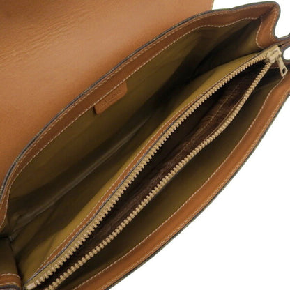 Celine Leather Macadam Clutch Bag Brown Women's