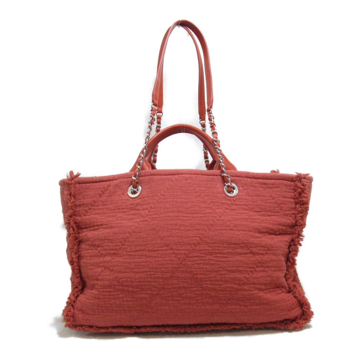CHANEL 2wayChainShoulder Bag Orange cotton