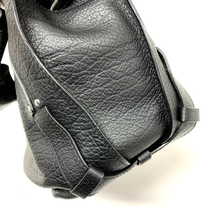 Celine Shoulder Bag Bitter Sweet Leather Black Silver Metal Fittings Women's