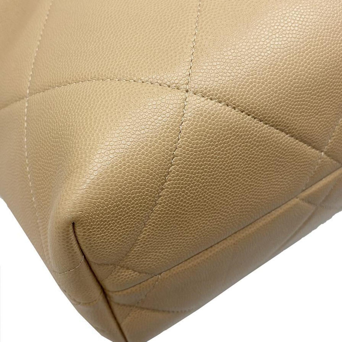 Chanel 2WAY Chain Shoulder Bag Handbag Caviar Beige Pouch AS1469 Good Condition Ladies