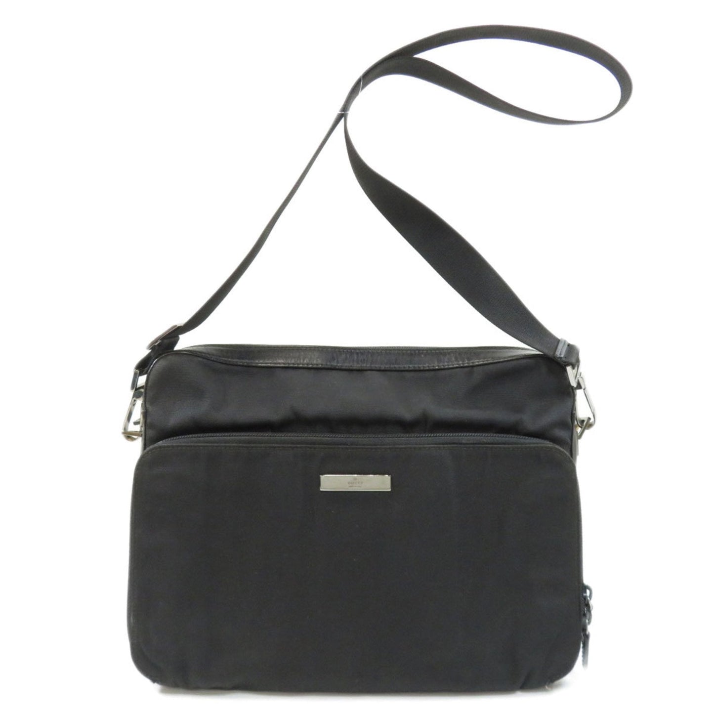 Gucci 002058 Plate Shoulder Bag Nylon Ladies GUCCI