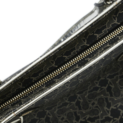 Celine carriage tote bag shoulder black silver PVC leather ladies