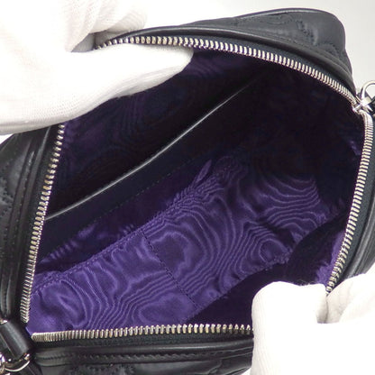 GUCCI Shoulder Bag GG Matelasse Small Women's Black Leather 702234