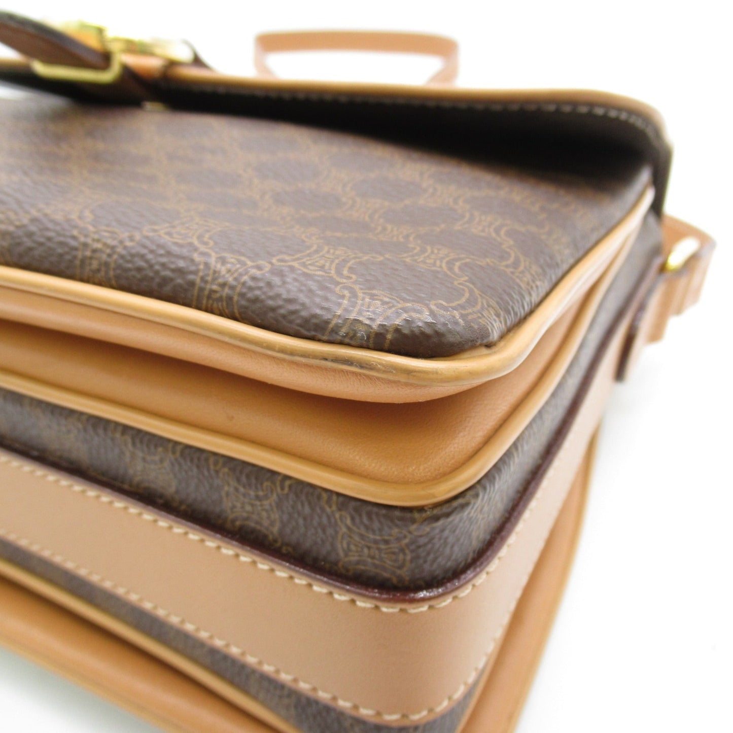 Celine Shoulder Bag Brown PVC coated canvas