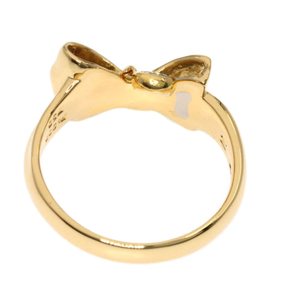 Celine Ribbon Motif Diamond Ring Platinum PT900 K18YG Ladies