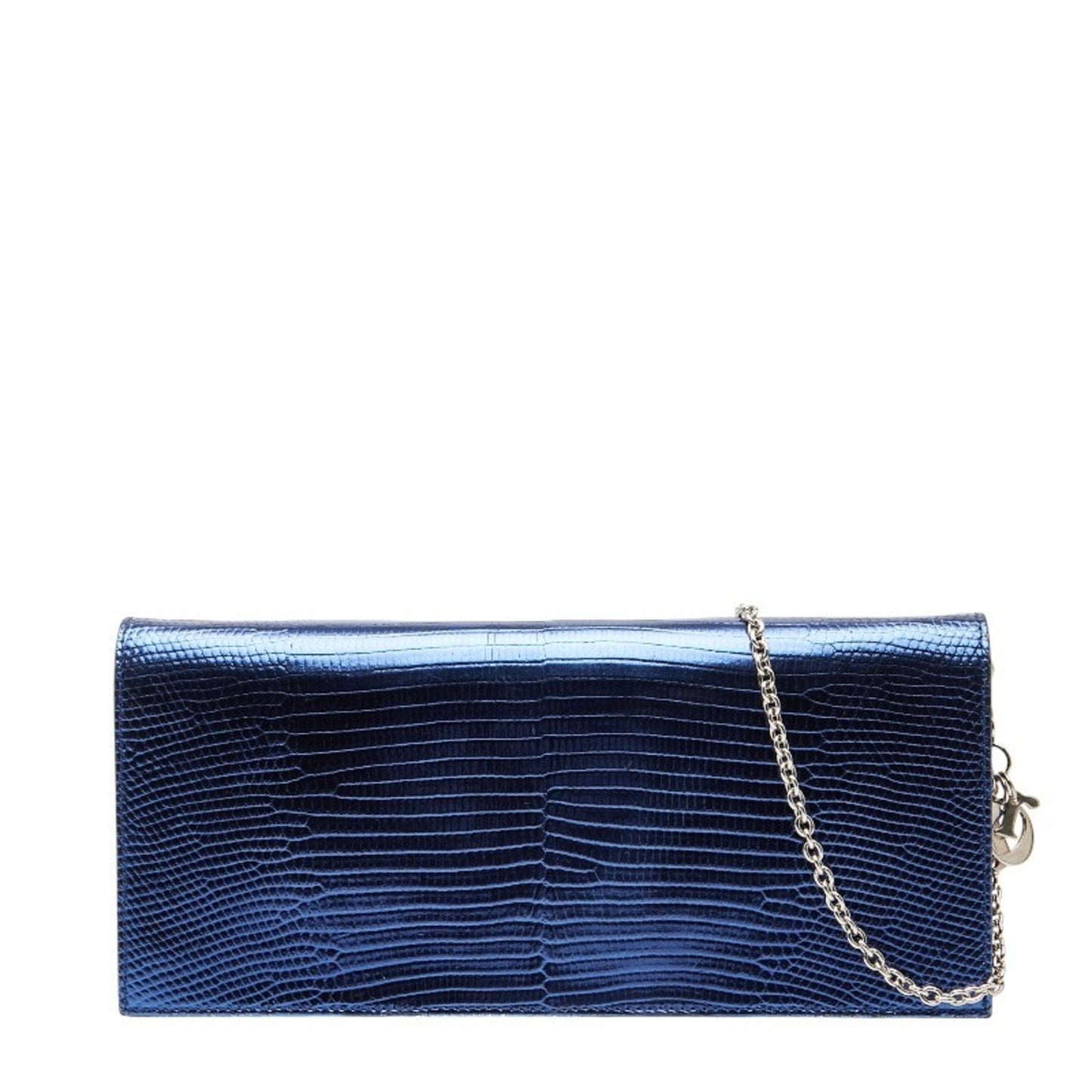 Christian Dior Metallic Blue Leather Shoulder Bag ()