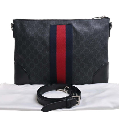 GUCCI GG Supreme Shoulder Bag 474139 Black Men's
