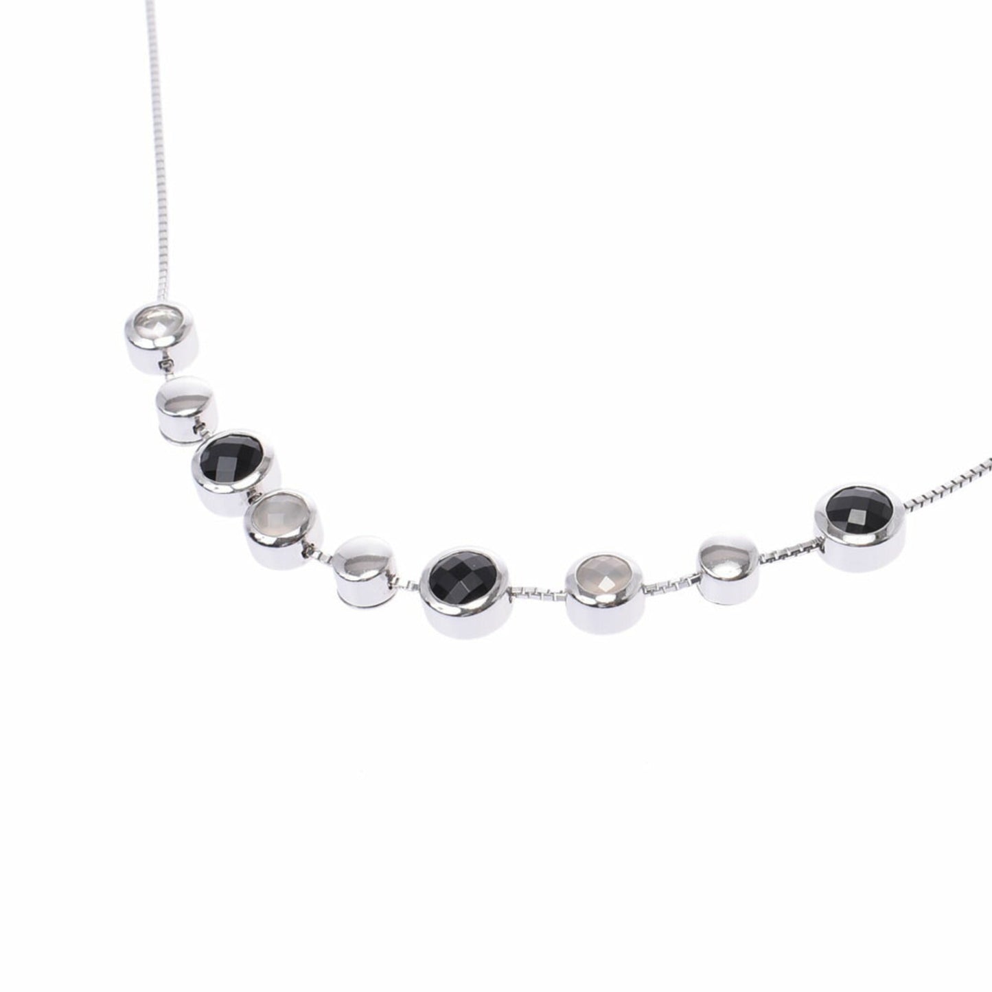 Celine Ladies K18WG / Colored Stone Necklace