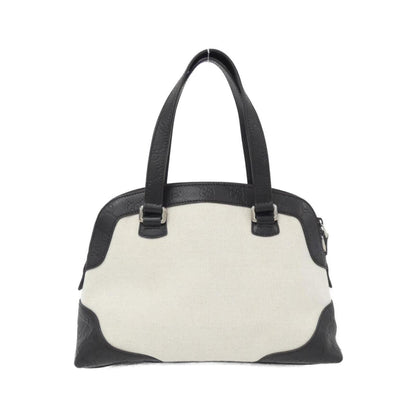 Gucci Dark Brown White Canvas Gg Leather Shoulder Bag