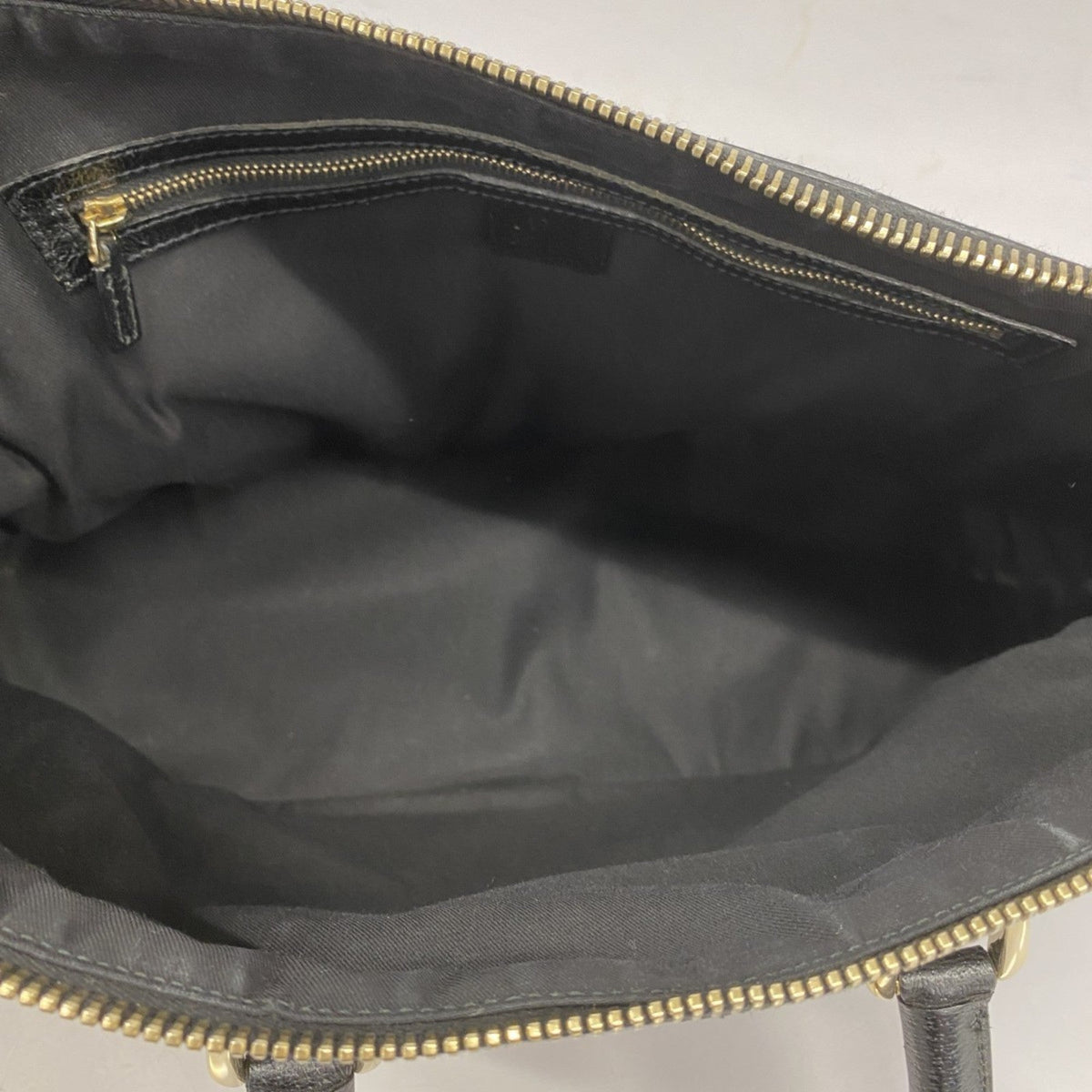 Gucci Black Canvas Leather Handbag