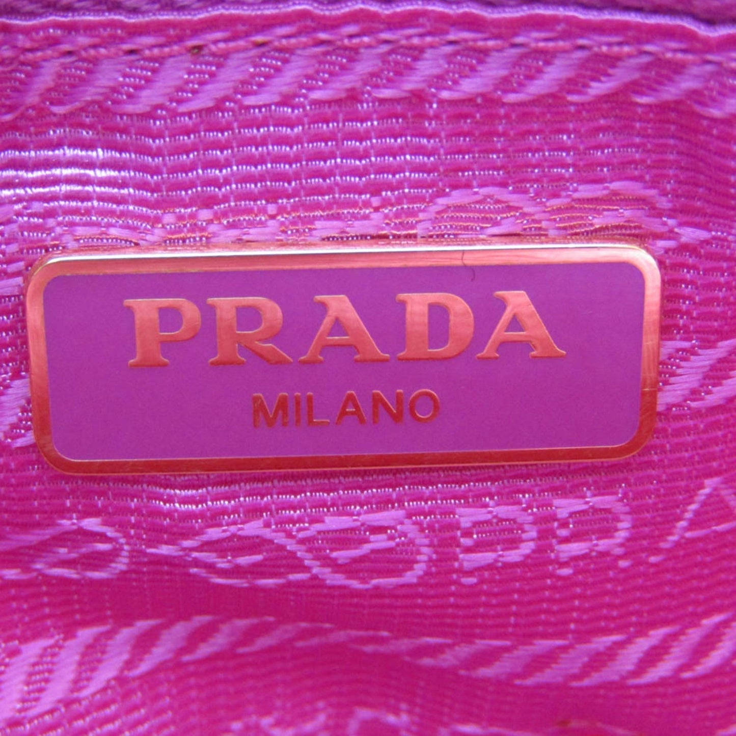 Prada 1N1867 Women's Leather,Nylon Pouch Pink