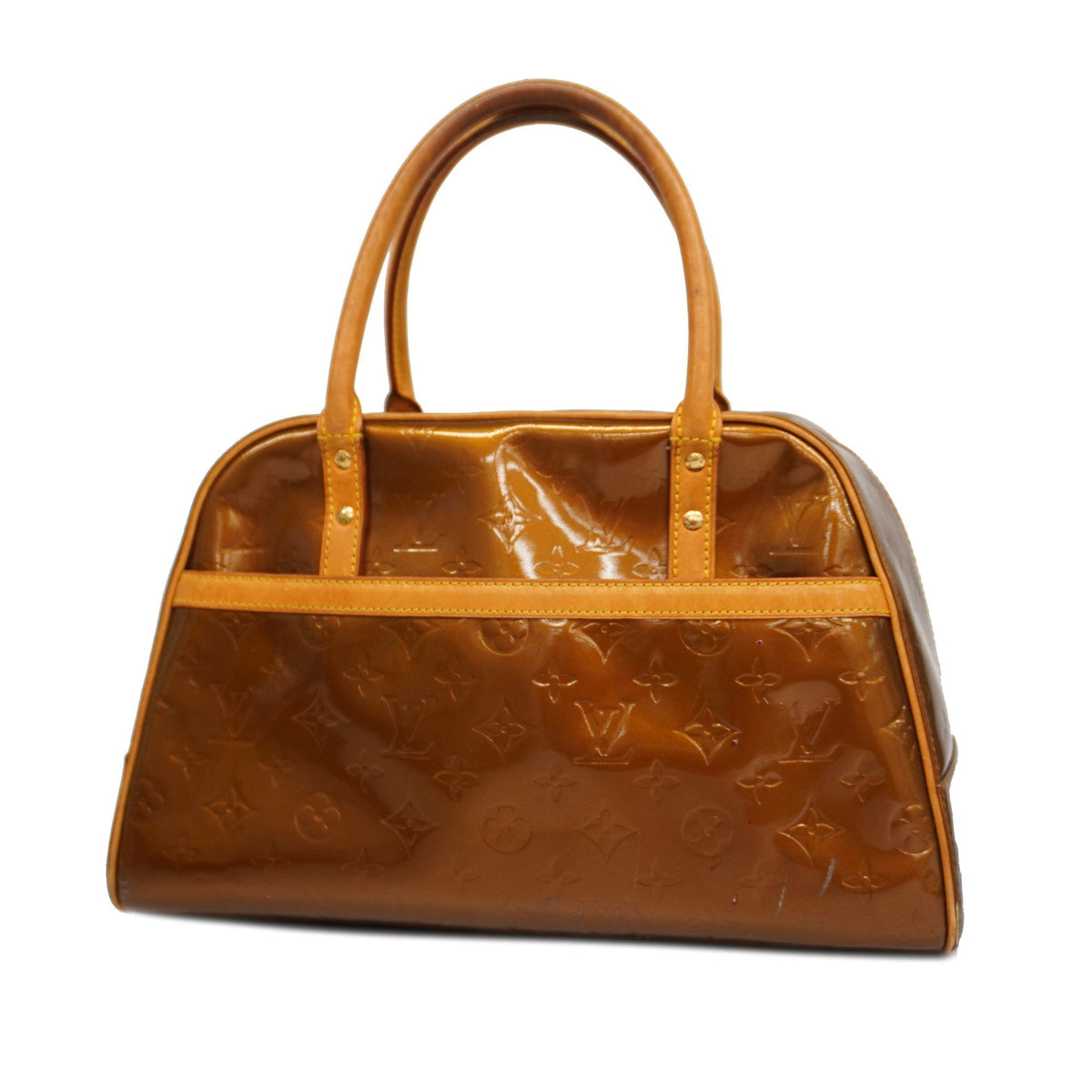 Louis VuittonAuth  Monogram Vernis Tompkins Square M91103 Women's Handbag Bronze