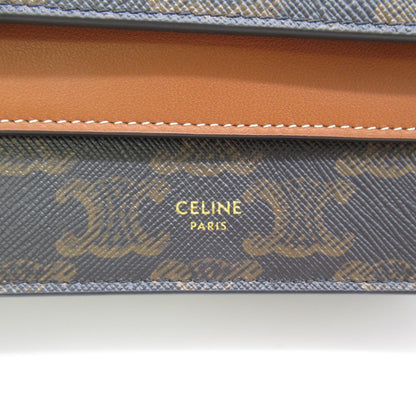 Celine Shoulder Bag Brown PVC coated canvas leather