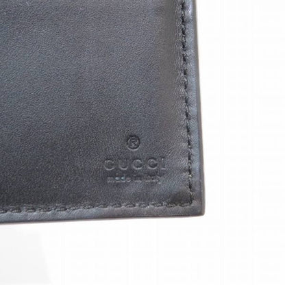 Gucci Beige Black Gg Supreme Leather Long Wallet (Bi-Fold)