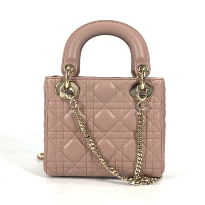 Christian Dior Pink Beige Leather Handbag Shoulder Bag ()