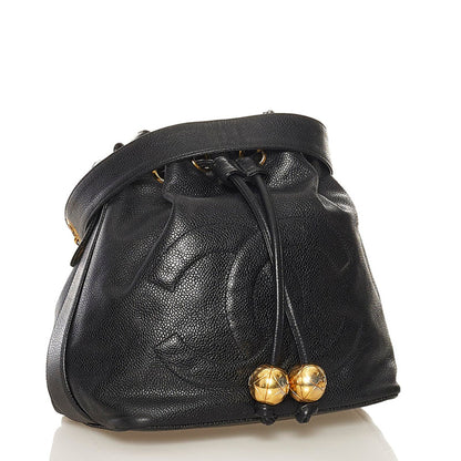 Chanel coco mark shoulder bag black caviar skin ladies CHANEL