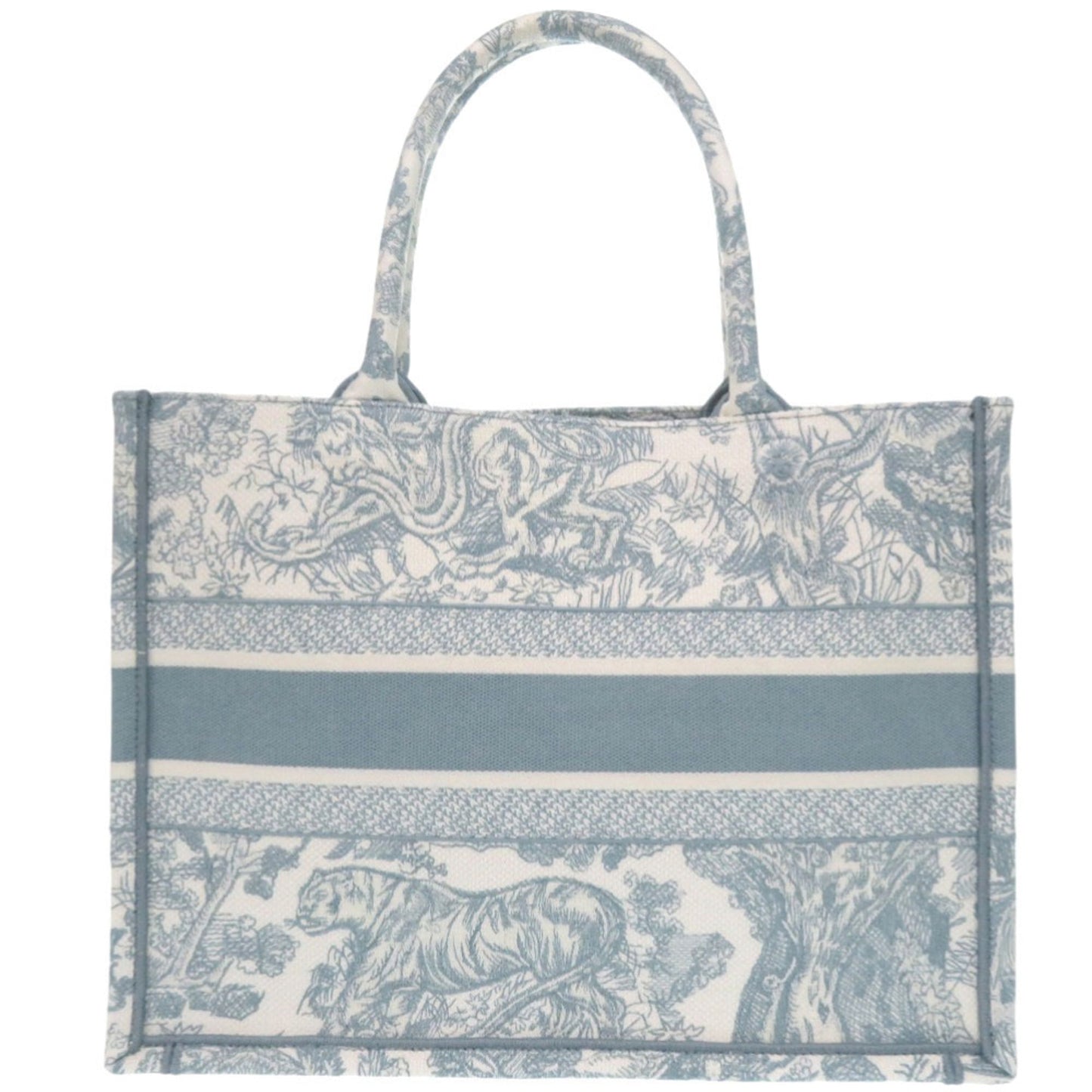 Christian Dior Light Blue White Cotton Tote Bag ()