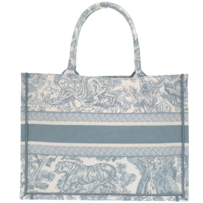 Christian Dior Light Blue White Cotton Tote Bag ()