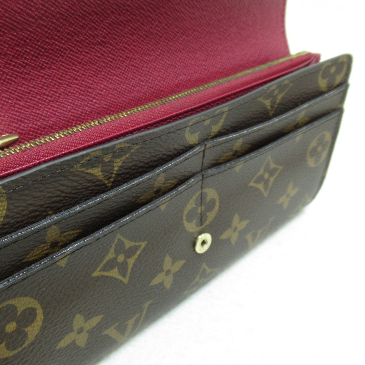 LOUIS VUITTON Portefeiulle Sarah Brown Fuschia Monogram PVC coated canvas M62234