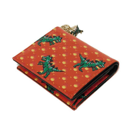 Christian Dior Orange Red Patent Leather Wallet (Bi-Fold) ()