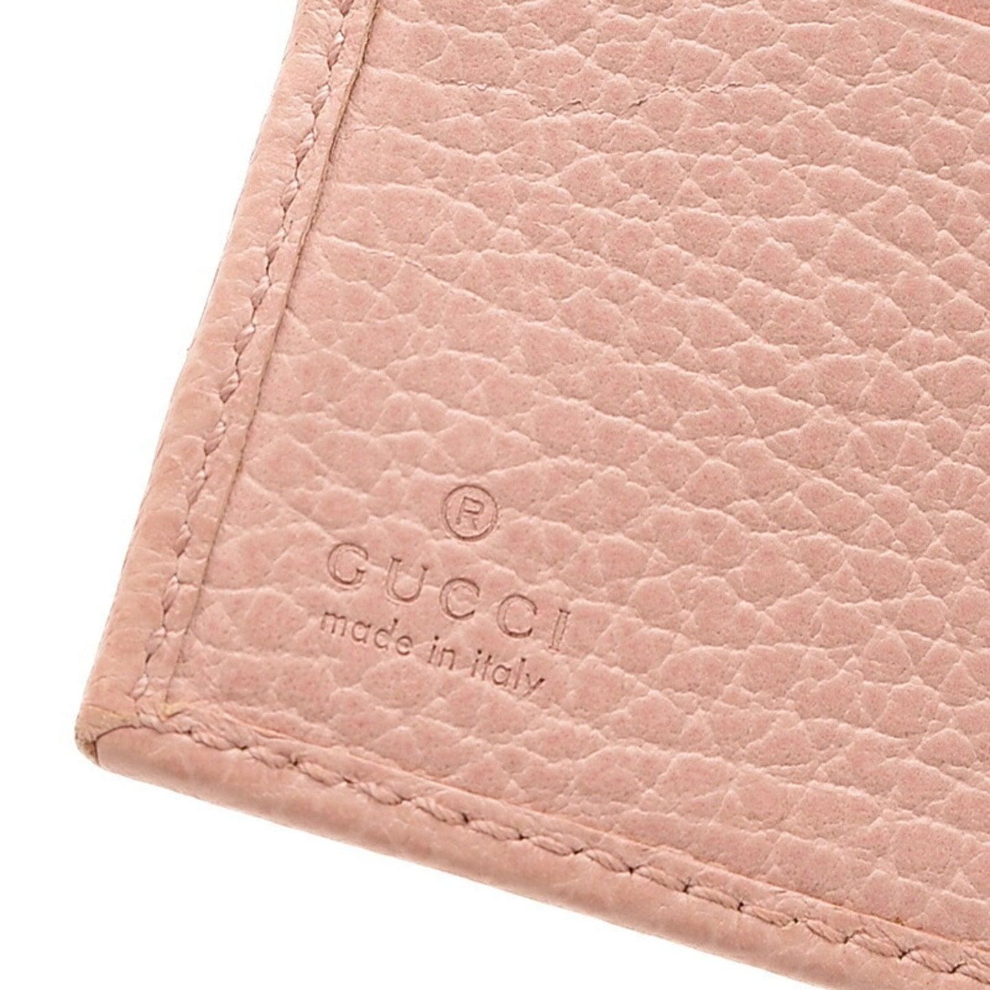 GUCCI GG Marmont Compact Wallet Leather Pink 456122