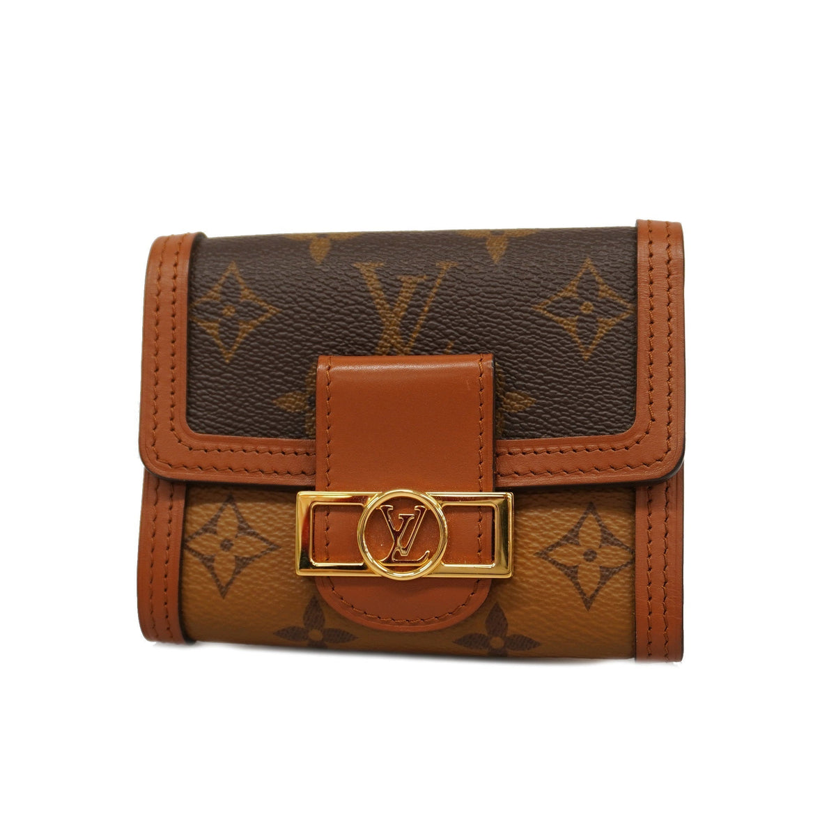 Louis VuittonAuth  Monogram Reverse Portofeuil Daufine Compact M68725 Women's