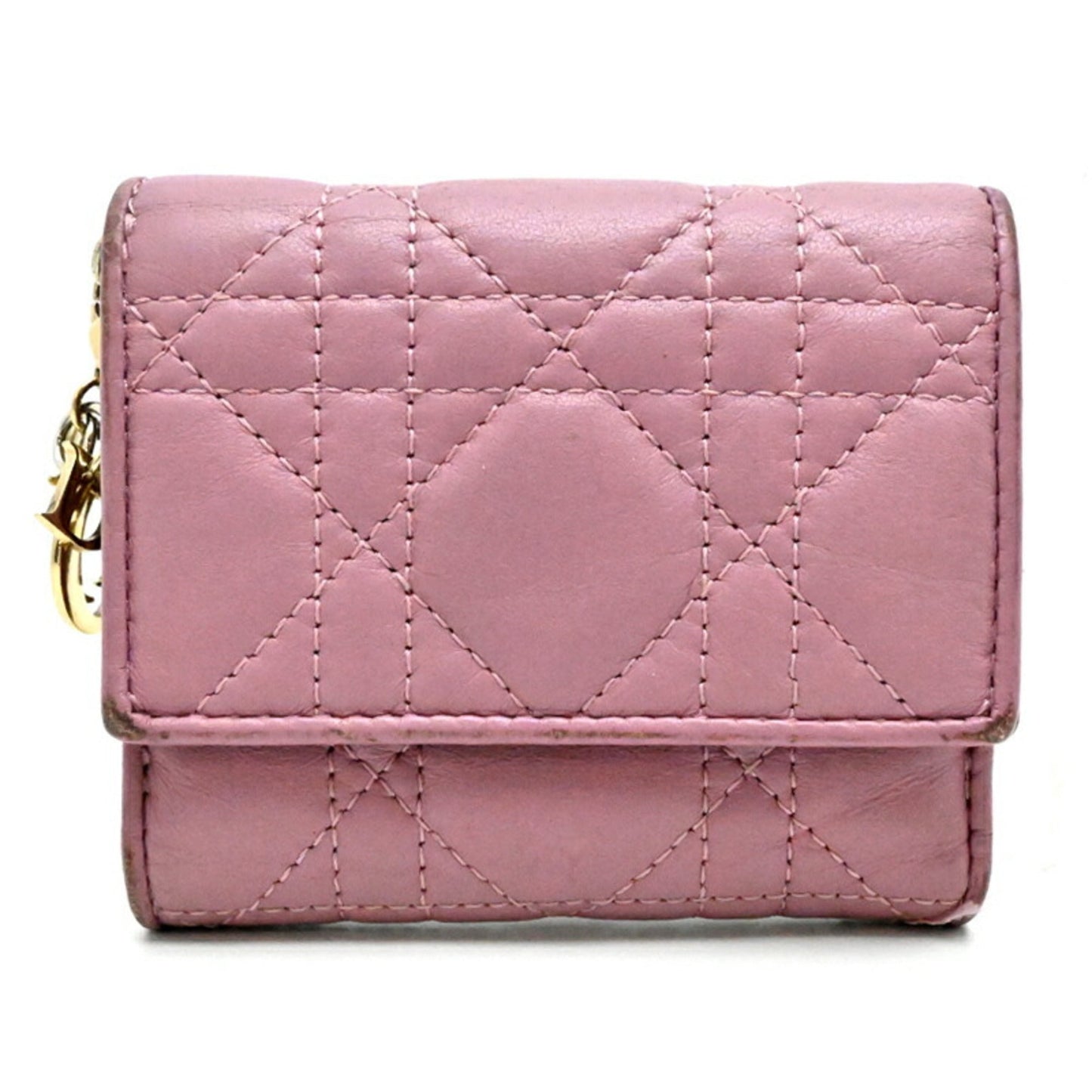 Christian Dior Pink Leather Wallet (Tri-Fold) ()