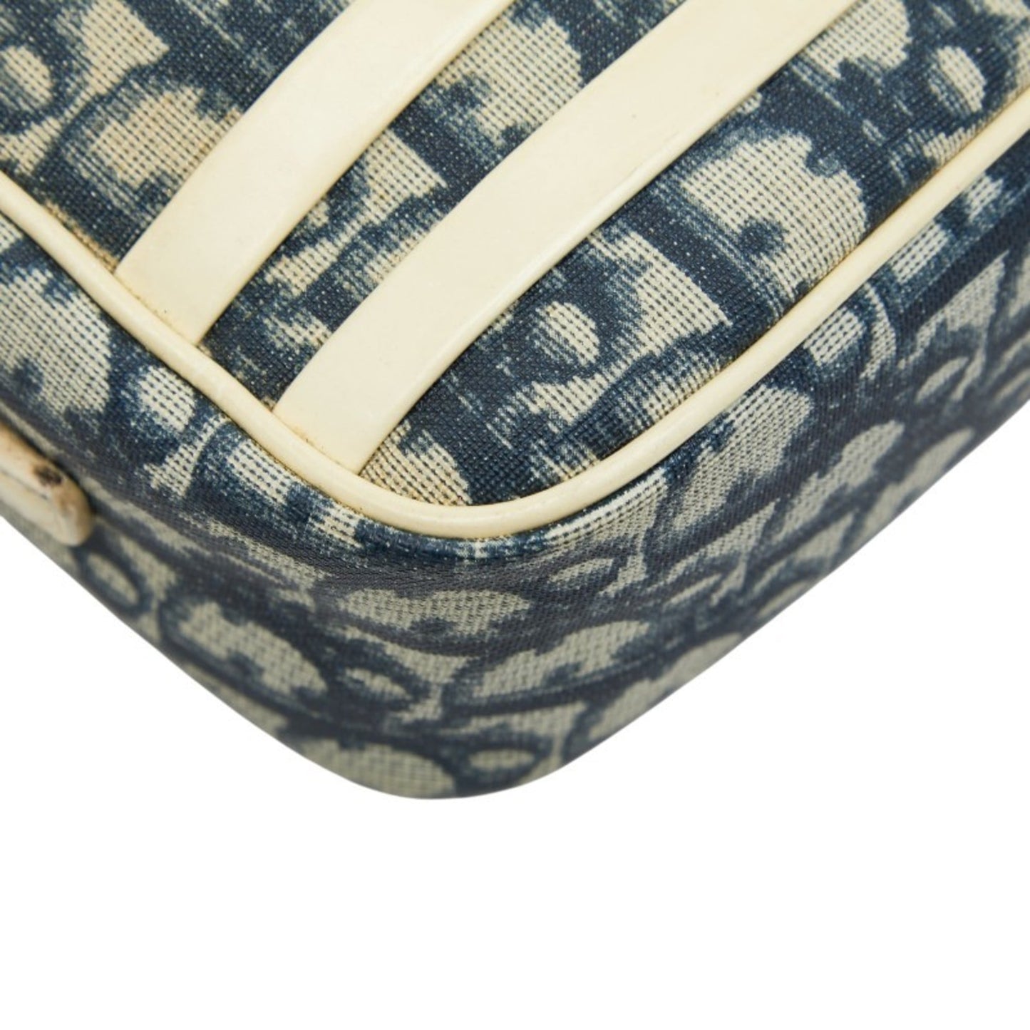 Christian Dior Navy White Pvc Leather Shoulder Bag ()