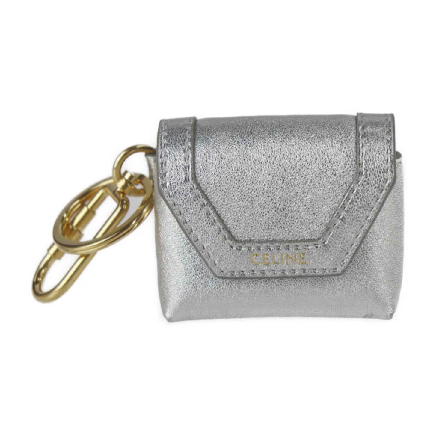 Celine Envelop Airpods Keyring Envelope key ring holder 1GH403DPS.36AG lambskin silver gold metal fittings earphone case