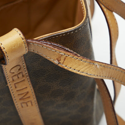 Celine Macadam Shoulder Bag Brown Beige PVC Leather Ladies
