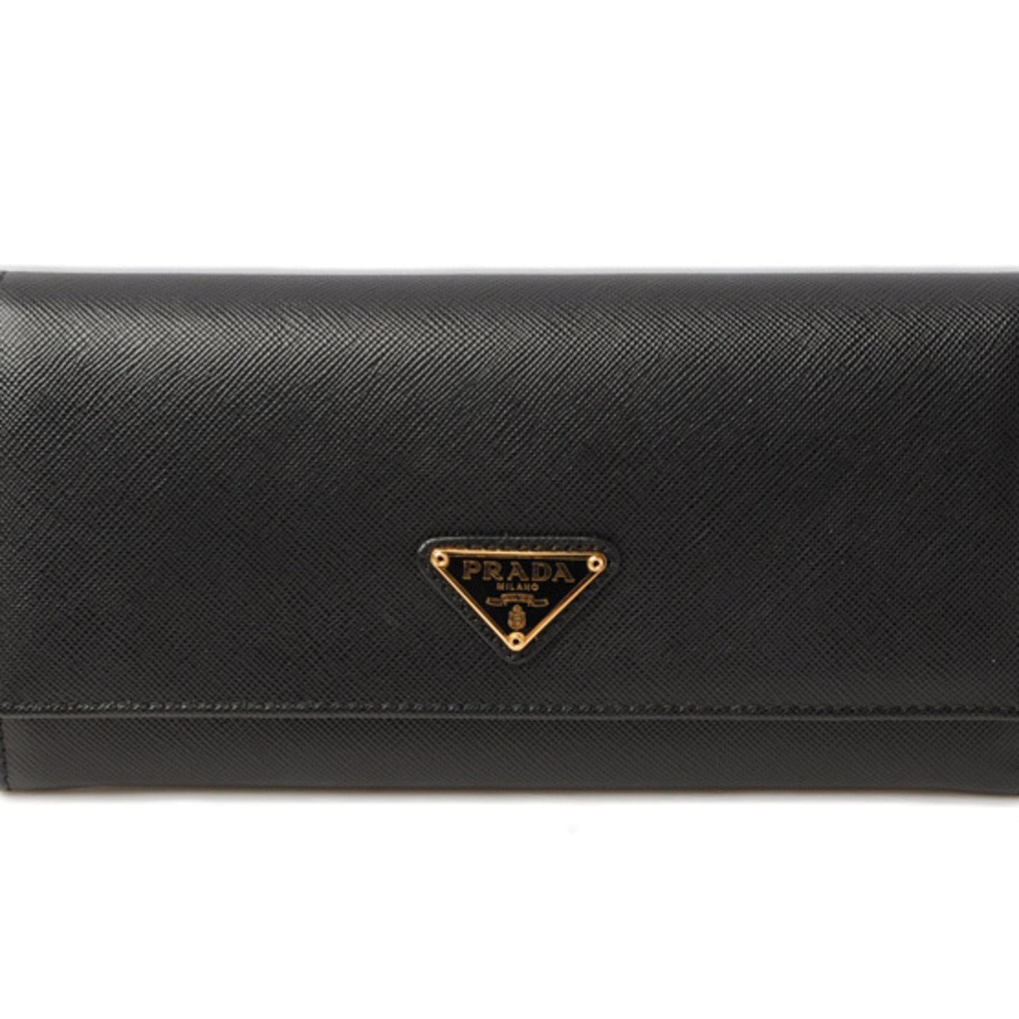 Prada Wallet Prada Long wallet 1M1132 Pass Case with Saffiano Triangle NERO Black Outlet