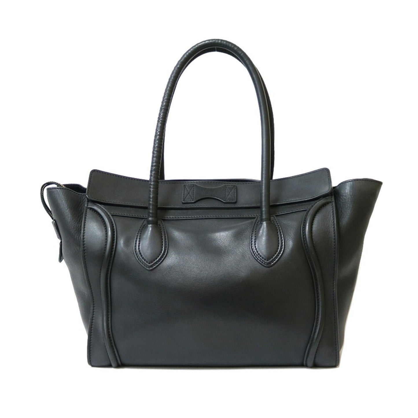 Celine Shoulder Bag Luggage Phantom Black Women's Leather