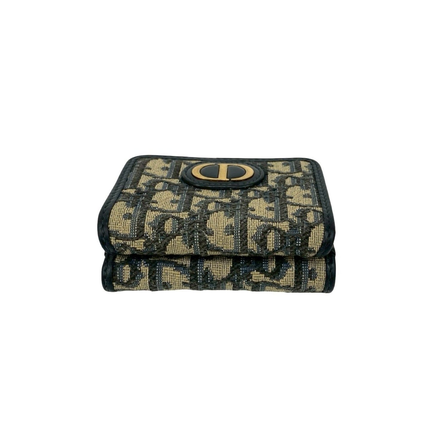 Christian Dior Navy Canvas Leather Wallet (Tri-Fold) ()