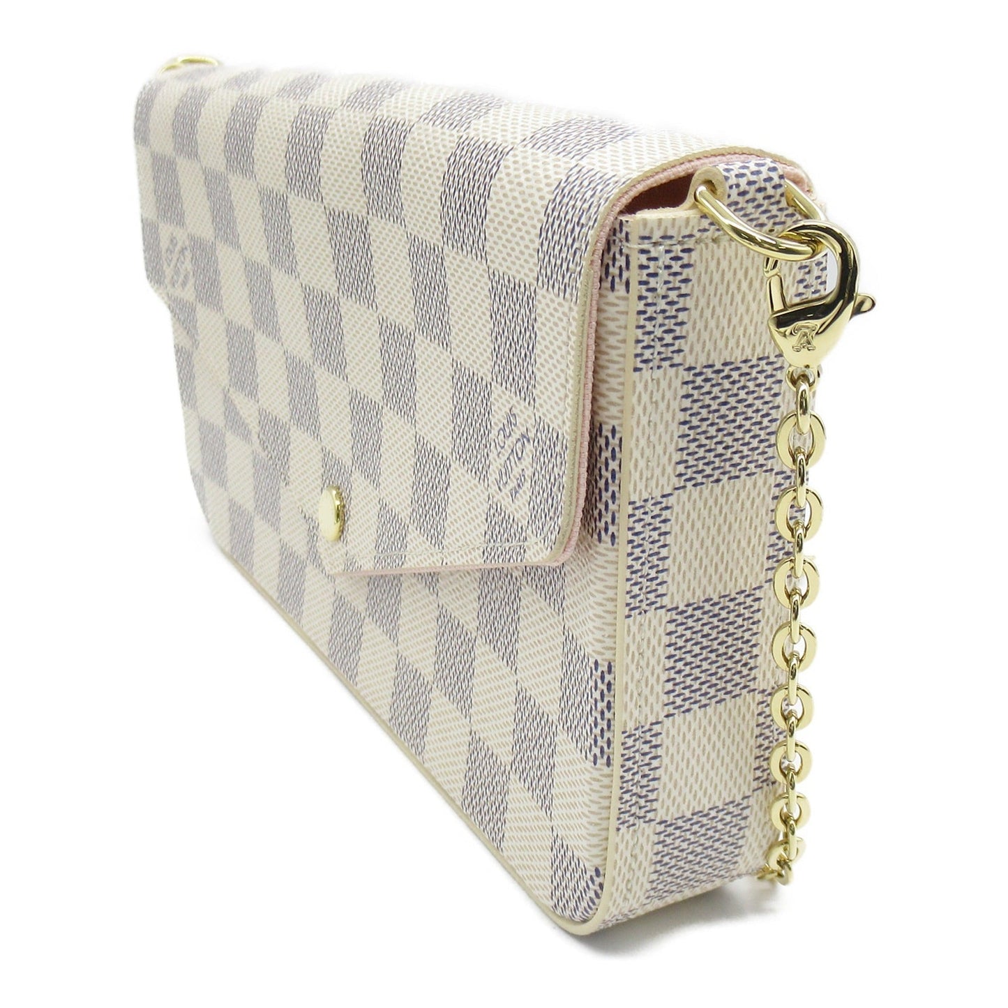 LOUIS VUITTON Pochette Felice White Damier Azur leather N40491