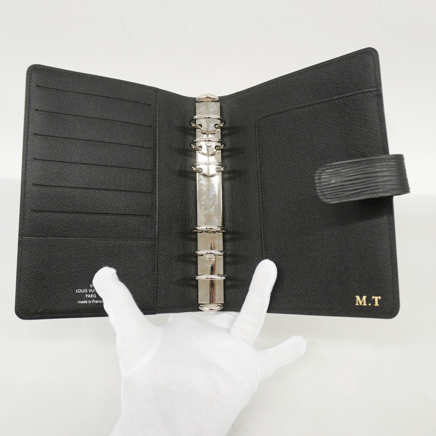 Louis VuittonAuth  Epi Planner Cover Noir Agenda MM R20042