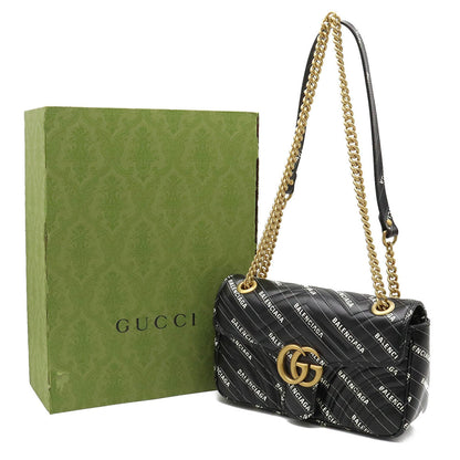 Gucci BALENCIAGA Balenciaga Collaboration GG Marmont The Hacker Project Small Bag Shoulder Black 443497