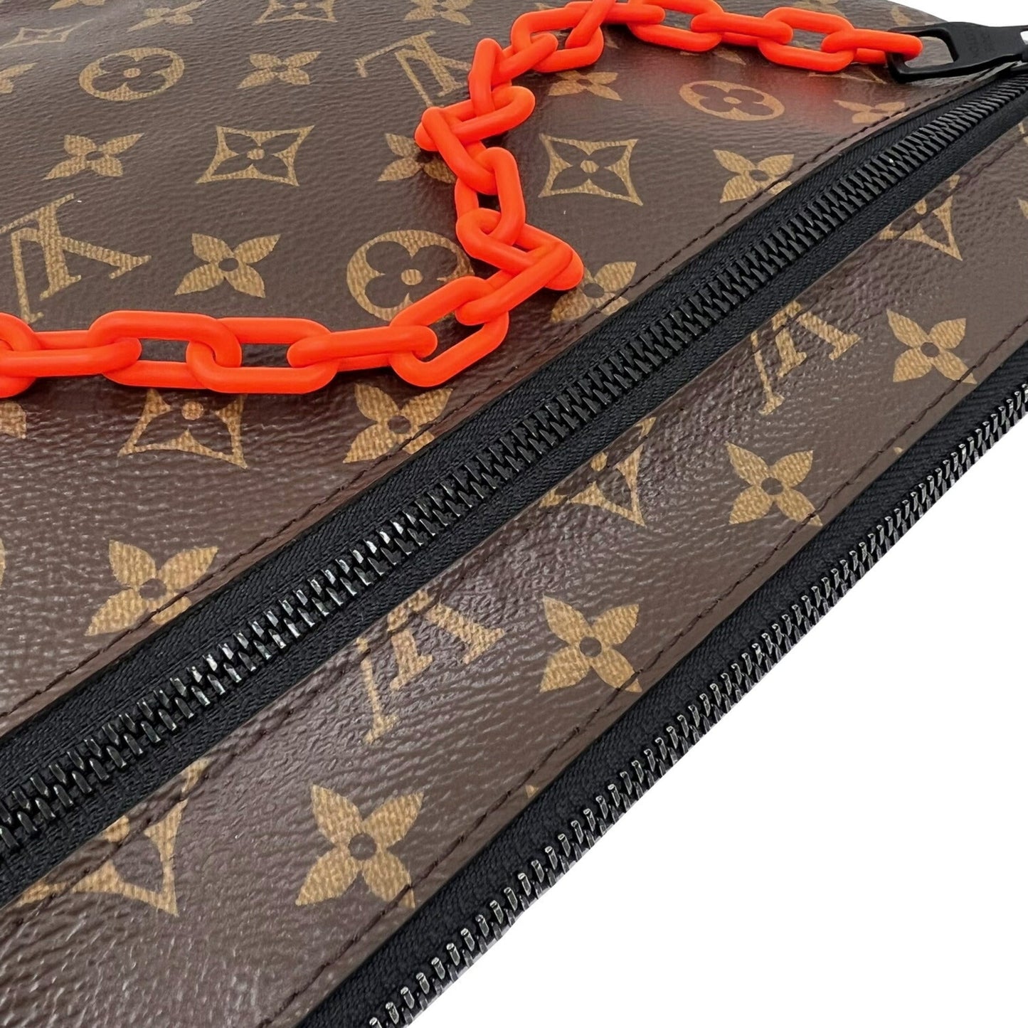 LOUIS VUITTON Pochette A4 Virgil Abloh Clutch Bag Monogram Solar Ray Brown Orange Tea M44484 TN0149 Men's