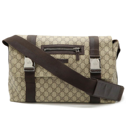Gucci Gg Plus Beige Dark Brown Pvc Leather Shoulder Bag